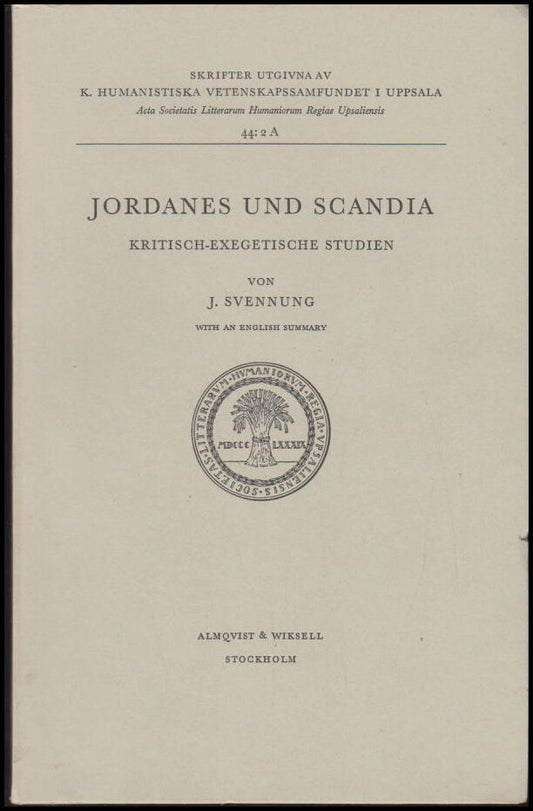 Svennung, J. | Jordanes und scandia