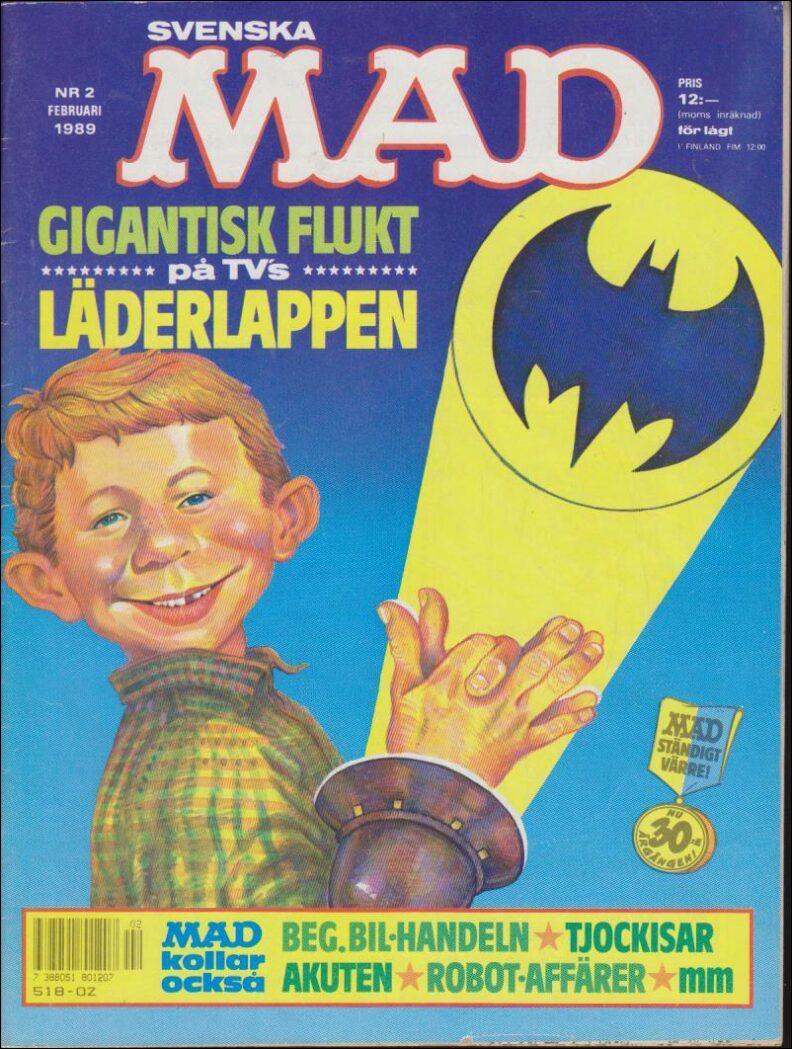 Svenska MAD Magazine | 1989 / 2 : Gigantisk flukt på TV's läderlappen