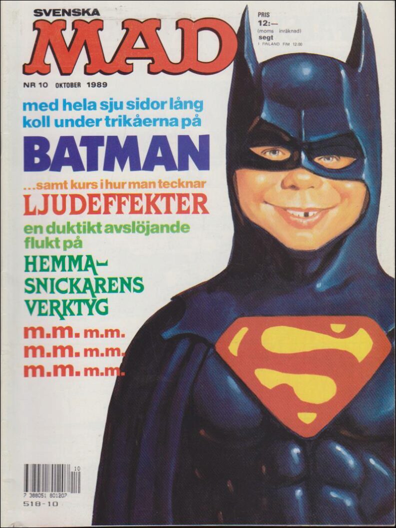 Svenska MAD Magazine | 1989 / 10 : Med hela sju sidor lång koll under trikåerna på Batman...