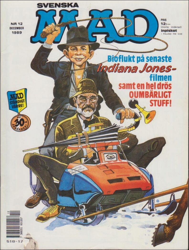 Svenska MAD Magazine | 1989 / 12 : Bioflukt på senaste Indiana Jones-filmen