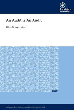 Malmström, Elina | An Audit is An Audit