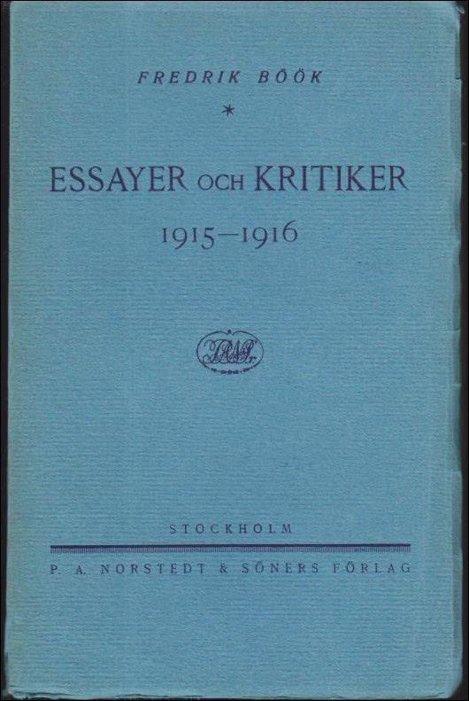 Böök, Fredrik | Essayer och kritiker 1915-1916