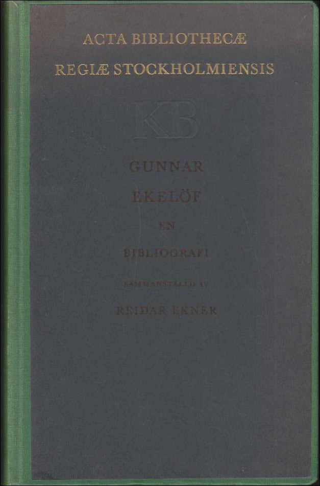 Ekner, Reidar | Gunnar Ekelöf : En bibliografi