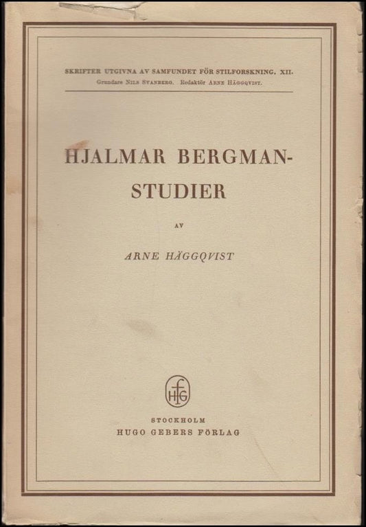 Häggqvist, Arne | Hjalmar Bergman-studier