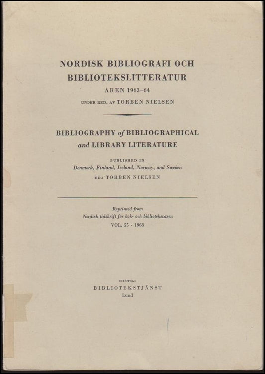 Nordisk bibliografi och bibliotekslitteratur åren 1963-64