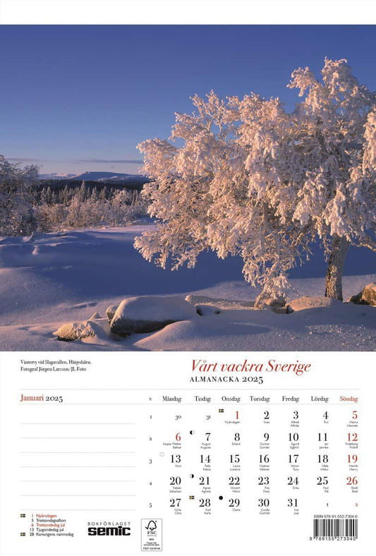 Vårt vackra Sverige almanacka 2025