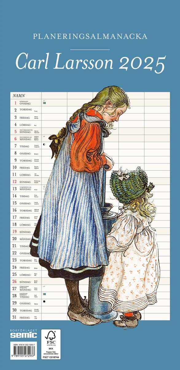 Semic, Bokförlaget | Carl Larsson Planeringsalmanacka 2025