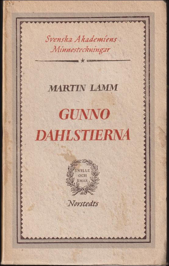 Lamm, Martin | Gunno Dahlstierna