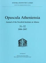 Alroth, Brita | Opuscula Atheniensia Annual of the Swedish Institute at Athens