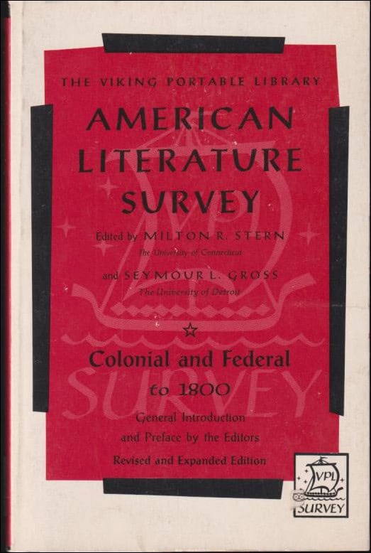 Stern, Milton R. | American Literature Survey : Colonial and Federal to 1800