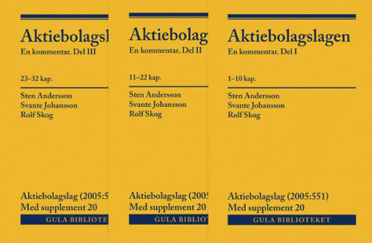 Andersson, Sten | Johansson, Svante | Skog, Rolf | Aktiebolagslagen, del I-III : En kommentar