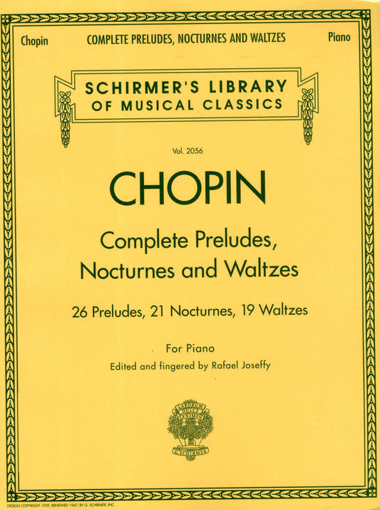 Joseffy, Rafael [red.] | Frederic Chopin : Complete Preludes, Nocturnes and Waltzes