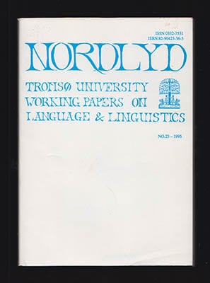 Broch, Ingvild | Bull, Tove | Swan, Toril (redaksjon/editorial committee) | Nordlyd No. 23, 1995 : Tromsø University wor...