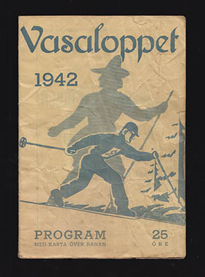 Vasaloppets organisationskommitté | Vasaloppet. : Program 1942 med karta över banan