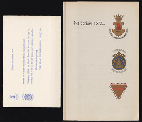 Det började 1573... : Aktiebolaget Klippans Finpappersbruk