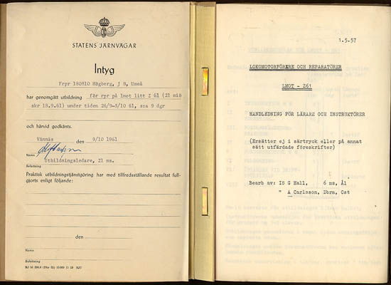 Statens Järnvägar | Lokomotorförare och reparatörer LMOT - Z61 : Handledning för lärare och instruktörer