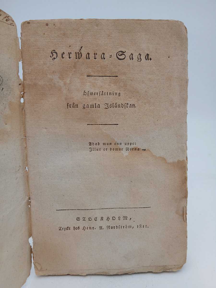 Afzelius, A. [översättning.] | Herwara-saga : Öfwersättning från gamla isländskan