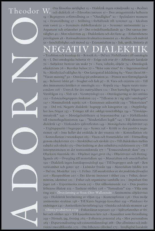 Adorno, Theodor W. | Negativ dialektik