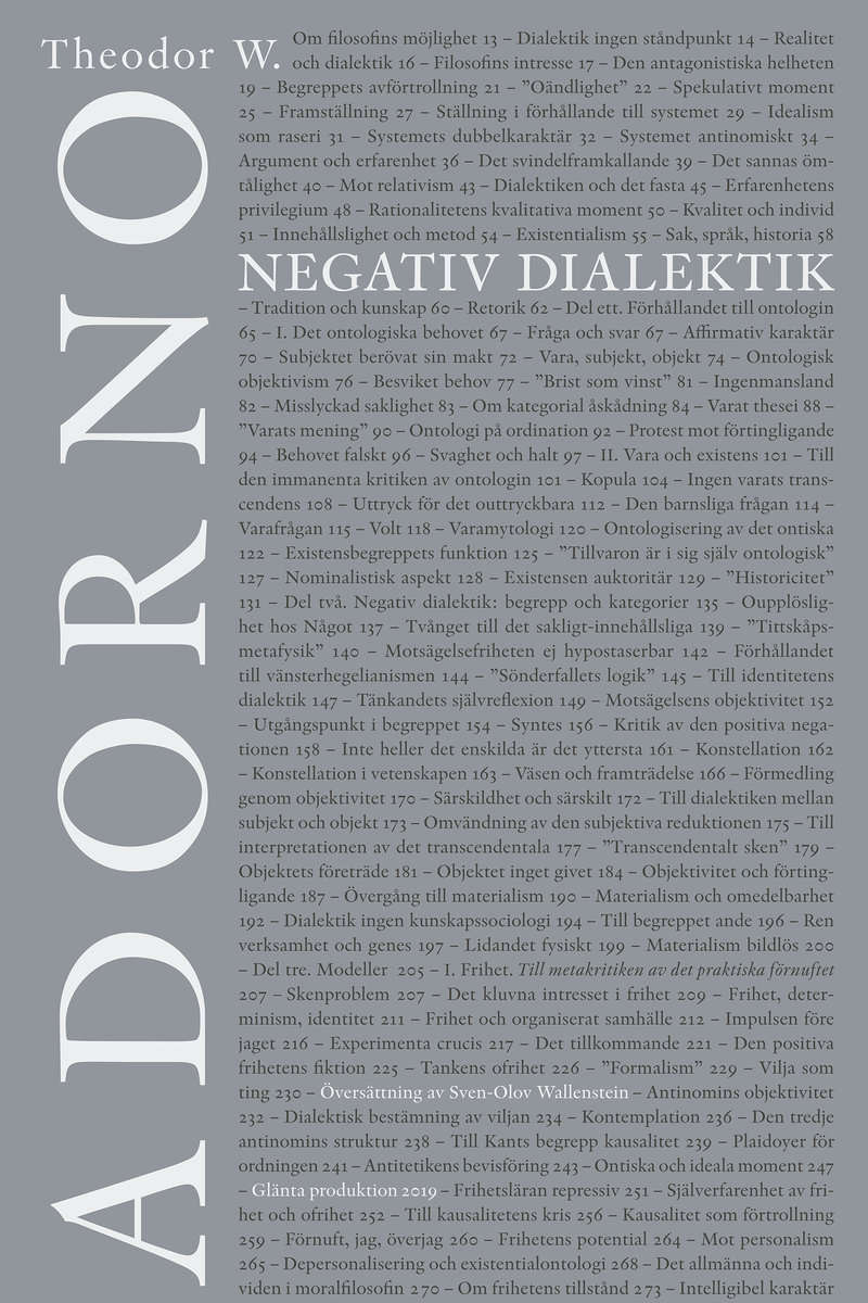 Adorno, Theodor W. | Negativ dialektik