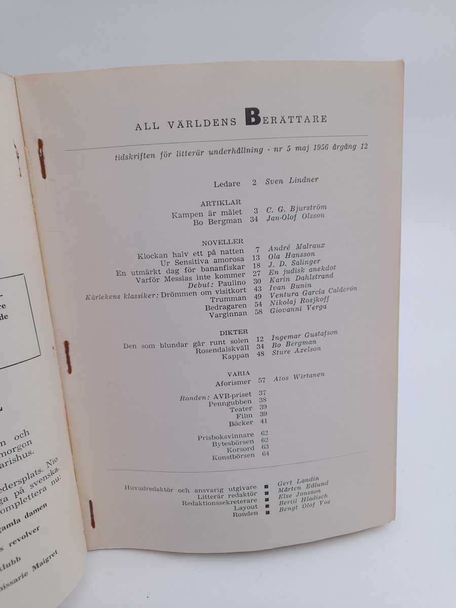 All världens berättare | 1956/5
