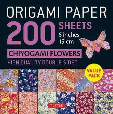 Tuttle Studio [red.] | Origami Paper 200 sheets Chiyogami Flowers 6' (15 cm)