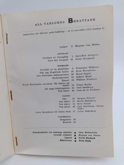 All världens berättare | 1955/11