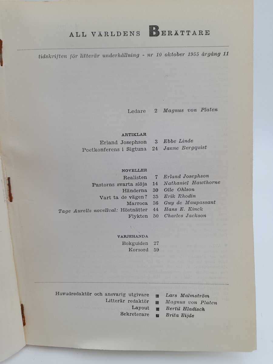 All världens berättare | 1955/10