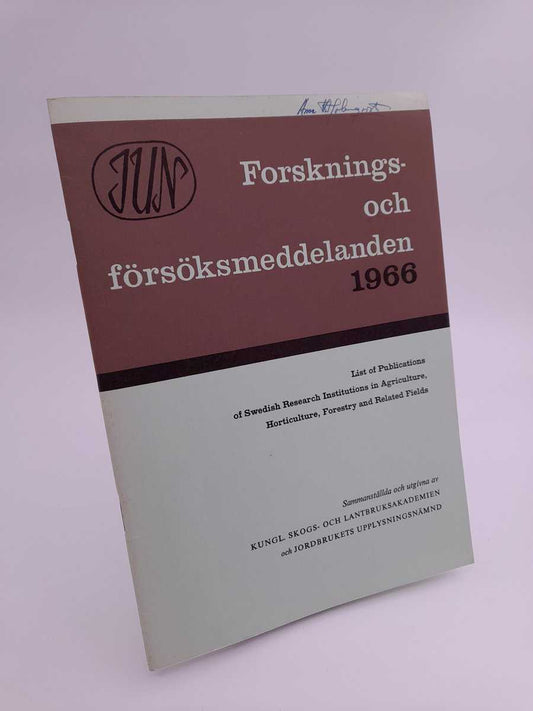 Forsknings- och försöksmeddelanden | 1966