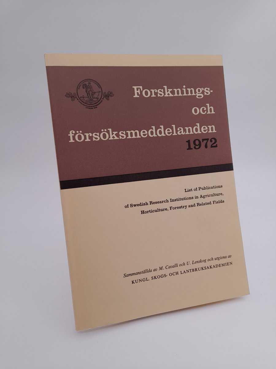 Forsknings- och försöksmeddelanden | 1972