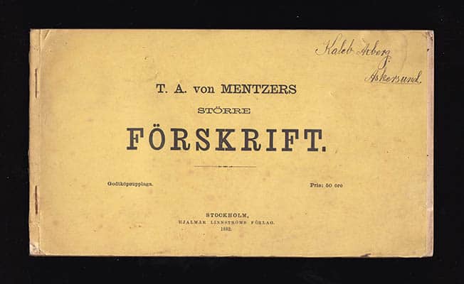 Mentzer, Thure Alexander von | T. A. von Mentzers större förskrift : Godtköpsupplaga