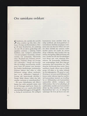 Hansegård, Nils Erik | Om samiskans ordskatt