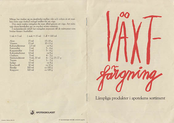 Växtfärgning : Lämpliga produkter i apotekens sortiment