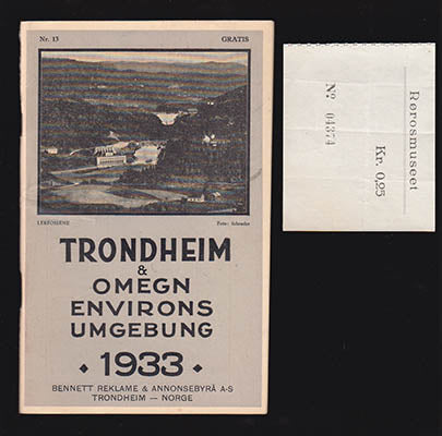 Trondheim bye (kommune) | Trondheim & omegn : Environs. Umgebung 1933. Nr. 13. Gratis [|omslagstitel]