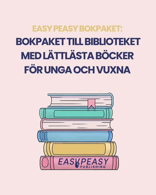 Bokpaket till biblioteket med lättlästa böcker för unga och vuxna