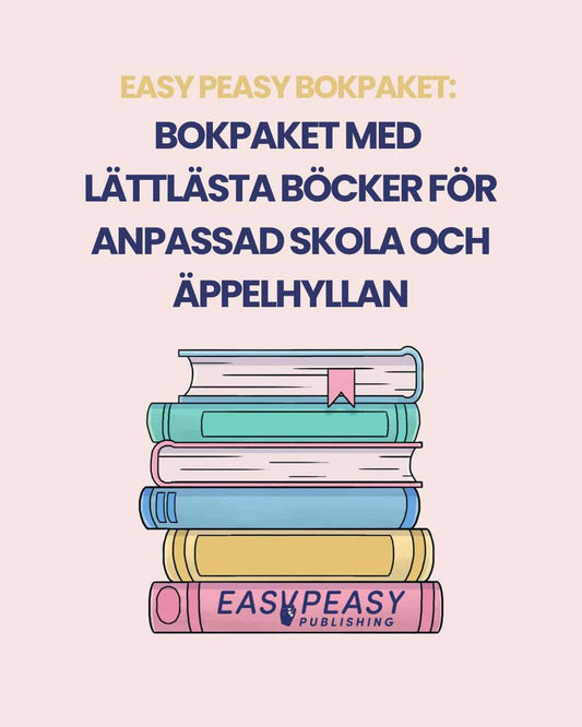 Bokpaket med lättlästa böcker för anpassad skola och äppelhyllan