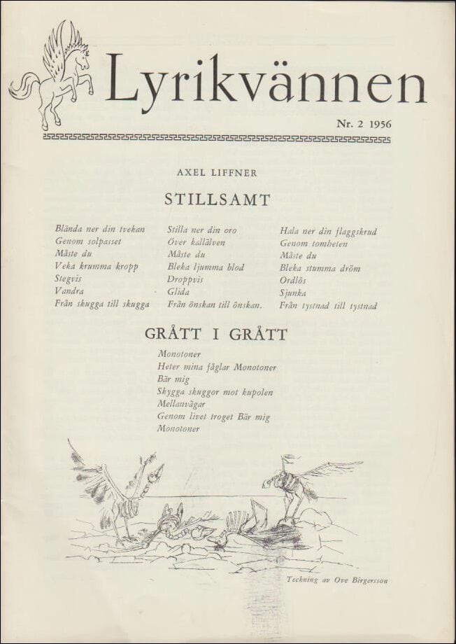 Lyrikvännen | 1956 / 2 : Om Garcia Lorcas lyrik, , om kortdikter och Kurt Tucholsky