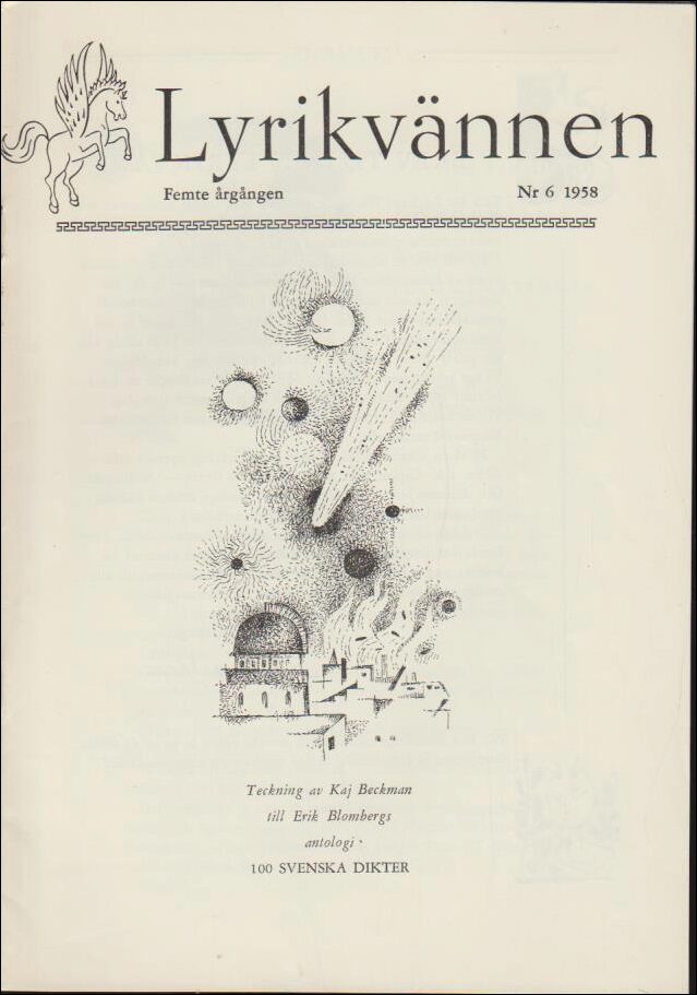 Lyrikvännen | 1958 / 6 : Rimbauds Iluminationer, Den lyriska forsfärden och engelskt nonsens.