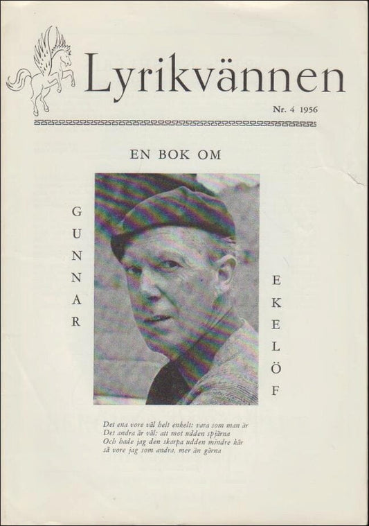 Lyrikvännen | 1956 / 4 : Det brinner ibland i poesin, Lyrisk höstkatalog och tre táng-diktare och om boken om Gunnar Ekelöf