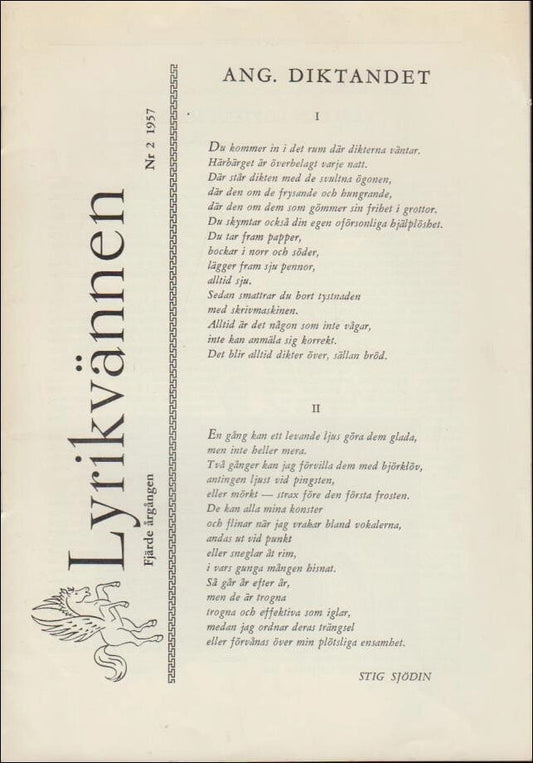 Lyrikvännen | 1957 / 2 : Under välfärdens yta, polsk generation 55 och det formlösas form.