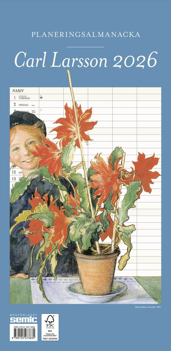 Carl Larsson Planeringsalmanacka 2026