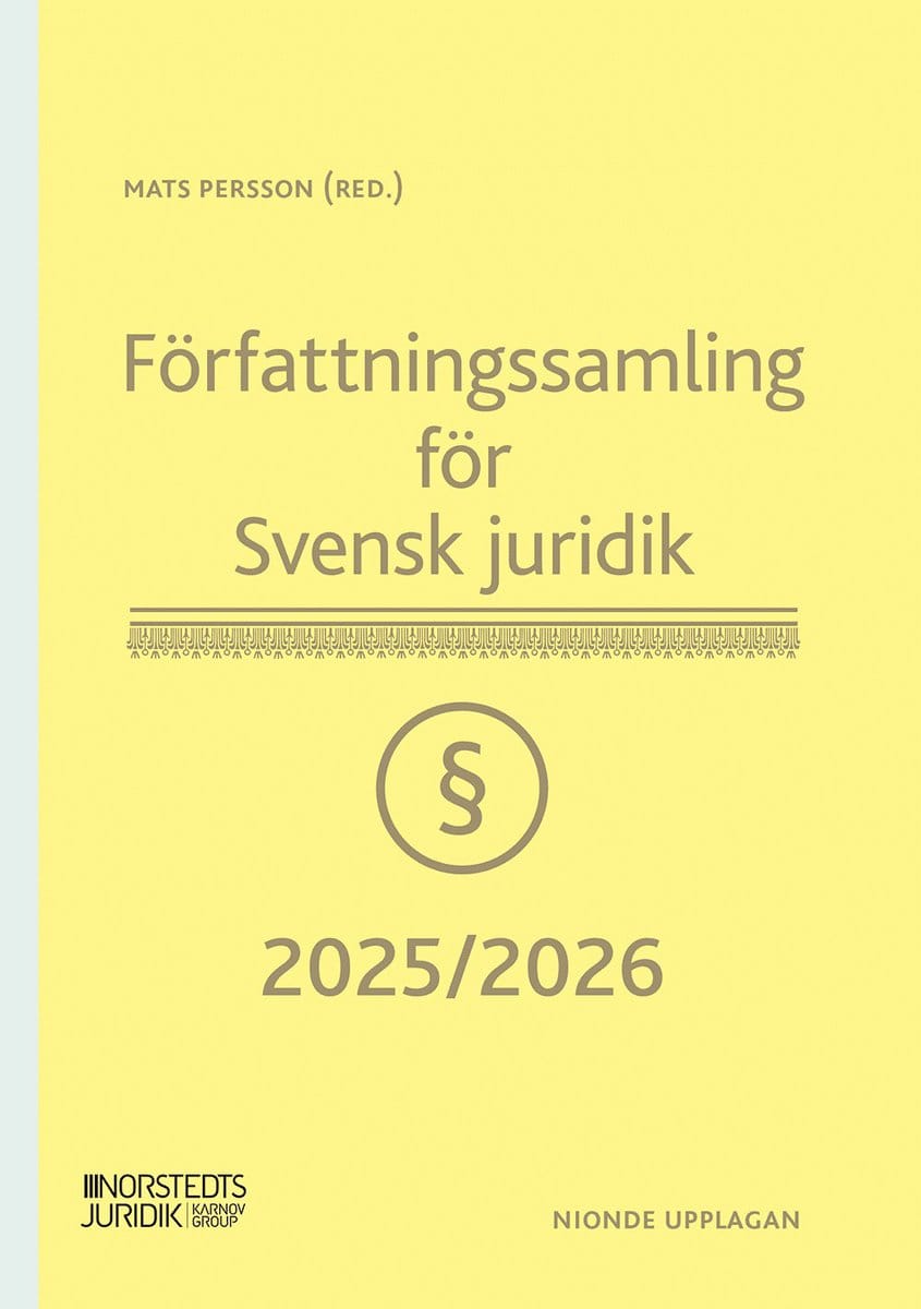 Persson, Mats | Författningssamling för Svensk juridik : 2025/2026