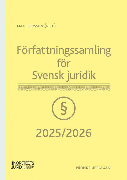 Persson, Mats | Författningssamling för Svensk juridik : 2025/2026