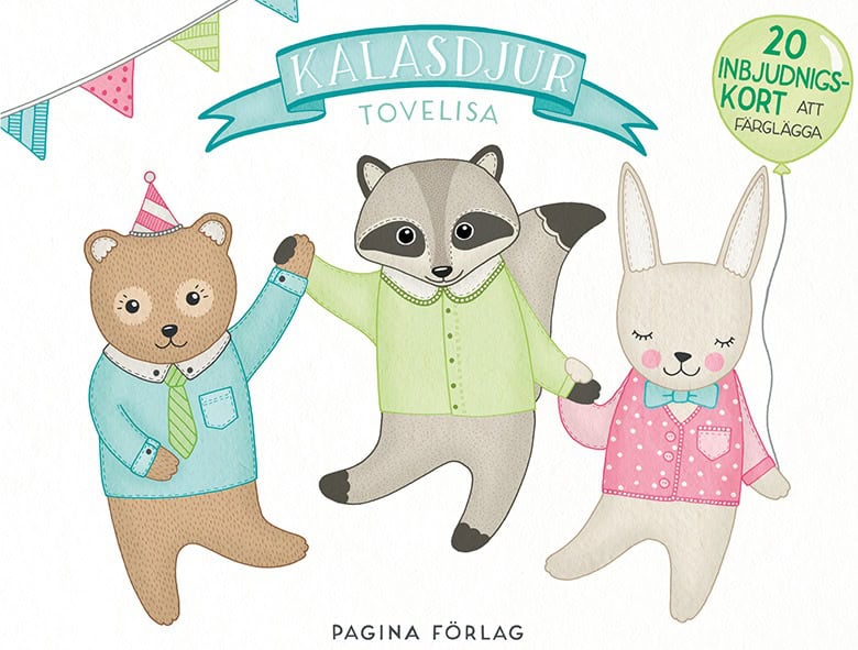 Tovelisa | Kalasdjur : 20 inbjudningskort att färglägga