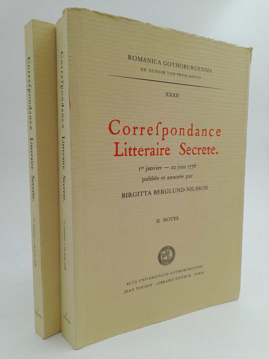 Berglund-Nilsson, Birgitta | Correspondance Littéraire Secrete : 1er janvier - 22 juin 1776publiée et annotée par