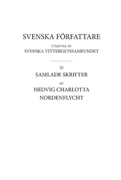 Nordenflycht, Hedvig Charlotta | Samlade skrifter 1