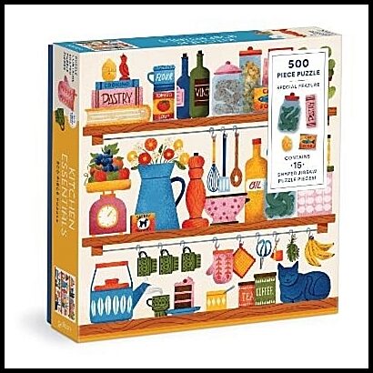 Galison | Kitchen Essentials 500 Piece Puzzle with Shaped Pieces