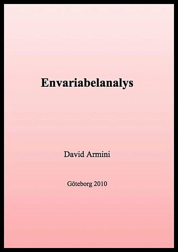 Armini, David | Envariabelanalys