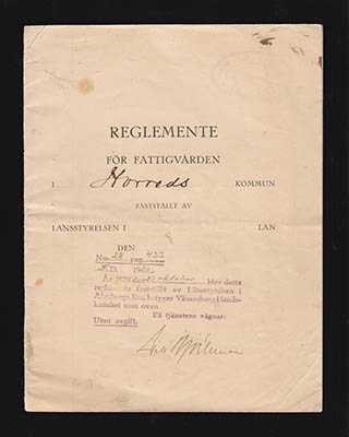 Länsstyrelsen i älvsborgs län | Reglemente för fattigvården : i 'Horreds' kommun fastställt av länsstyrelsen i ... län d...