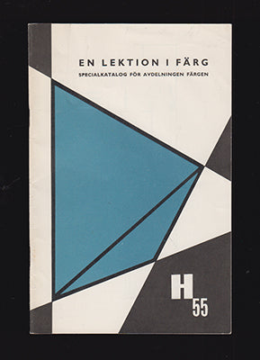 En lektion i färg : Specialkatalog för avdelningen färgen. H55