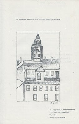 Grundström, Bengt | De svenska arkiven och offentlighetsprincipen